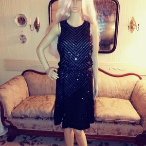 NWT Calvin Klein Black Sequin Dress 6